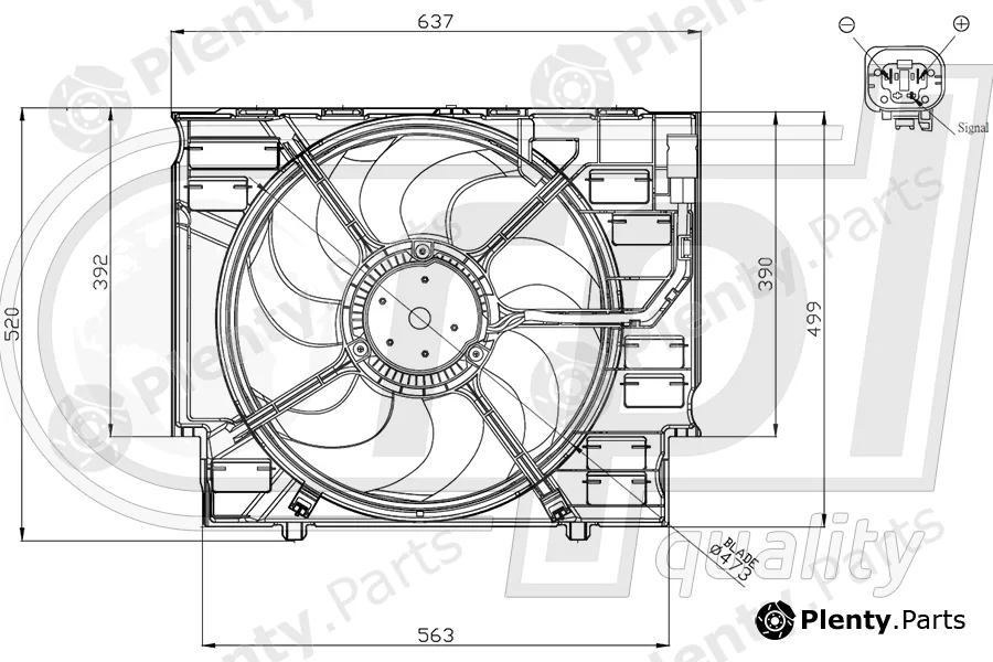 RPL Quality APELBW5021 — Fan, engine cooling