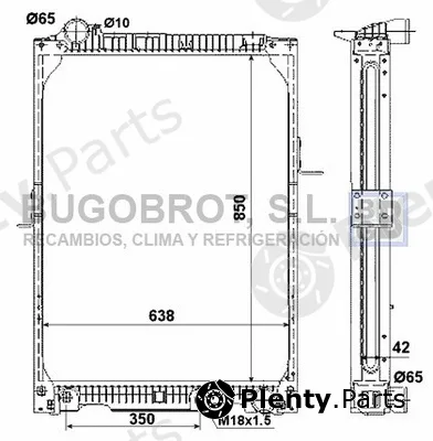 Bugobrot 40-MB0010 — Radiator, engine cooling