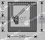 Bugobrot 70-VWV242 — Evaporator, air conditioning