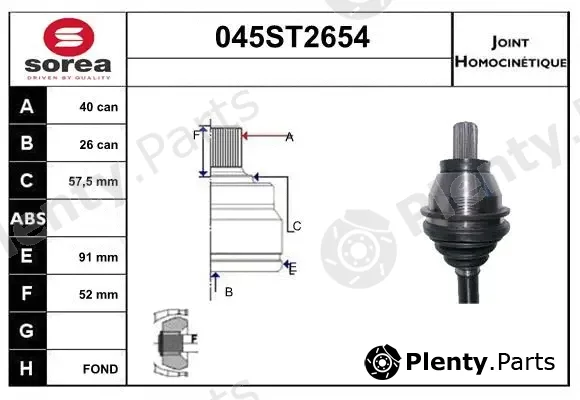 Startcar 045ST2654 — Joint Kit, drive shaft