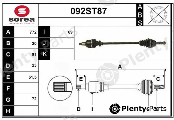 Startcar 092ST87 — Drive Shaft