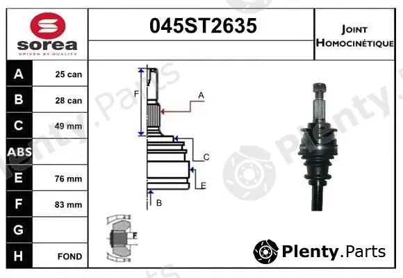 Startcar 045ST2635 — Joint Kit, drive shaft