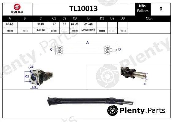 Startcar TL10013 — Propshaft, axle drive