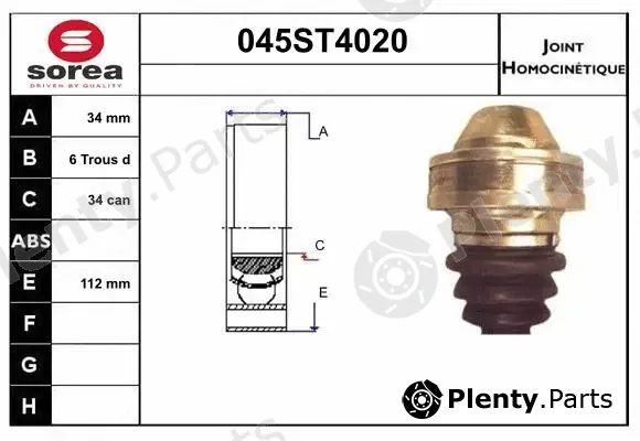 Startcar 045ST4020 — Joint Kit, drive shaft