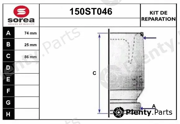 Startcar 150ST046 — Bellow Kit, drive shaft