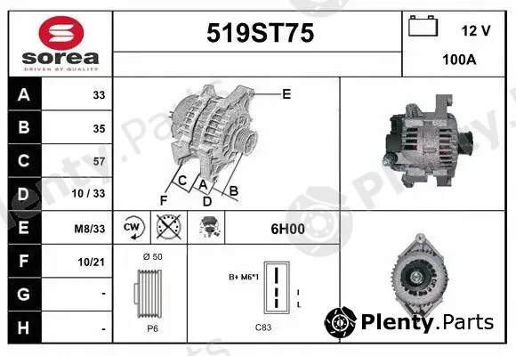 Startcar 519ST75 — Alternator