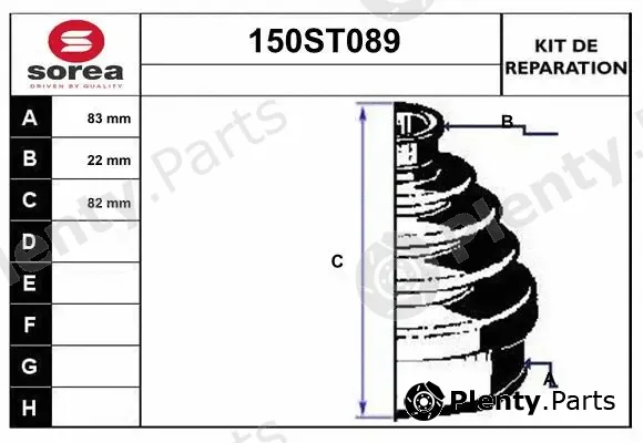 Startcar 150ST089 — Bellow Kit, drive shaft