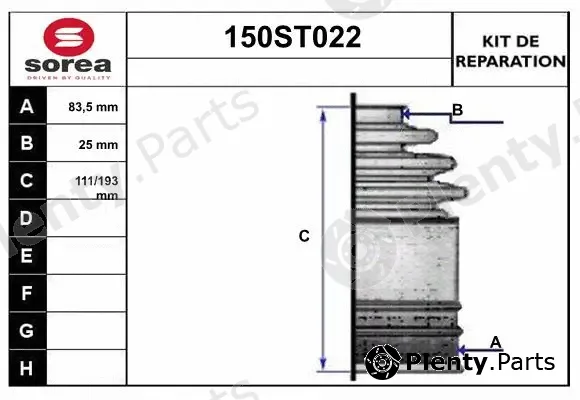Startcar 150ST022 — Bellow Kit, drive shaft
