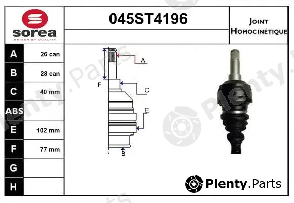 Startcar 045ST4196 — Joint Kit, drive shaft