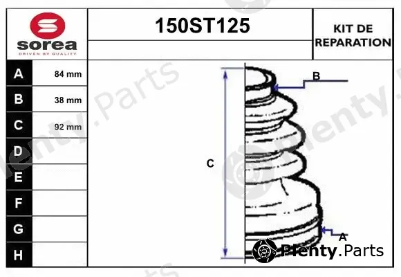 Startcar 150ST125 — Bellow Kit, drive shaft