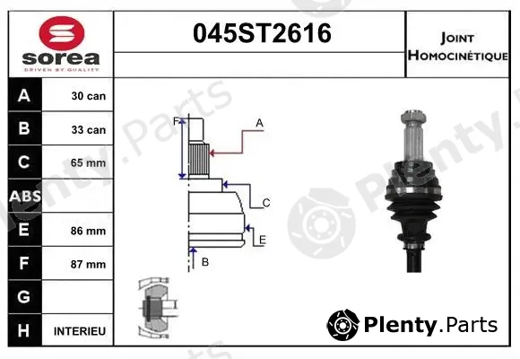 Startcar 045ST2616 — Joint Kit, drive shaft