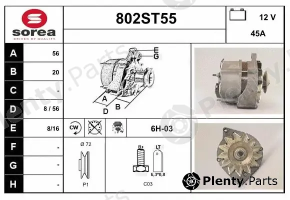 Startcar 802ST55 — Alternator