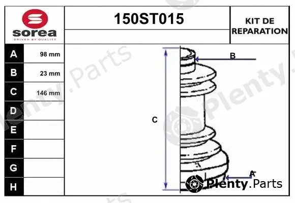 Startcar 150ST015 — Bellow Kit, drive shaft