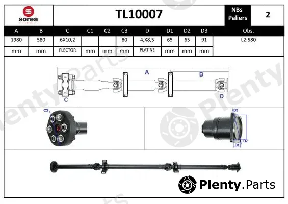 Startcar TL10007 — Propshaft, axle drive