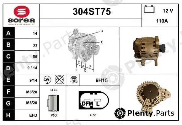 Startcar 304ST75 — Alternator