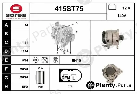Startcar 415ST75 — Alternator