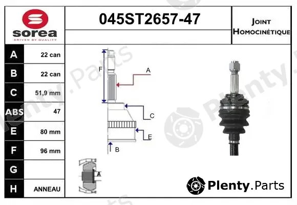 Startcar 045ST2657-47 — Joint Kit, drive shaft