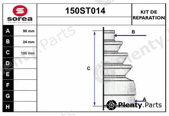 Startcar 150ST014 — Bellow Kit, drive shaft