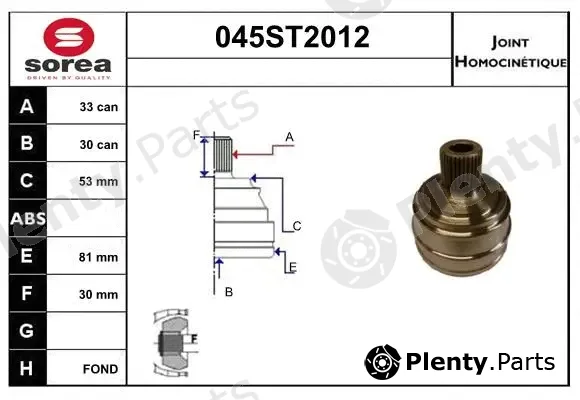 Startcar 045ST2012 — Joint Kit, drive shaft