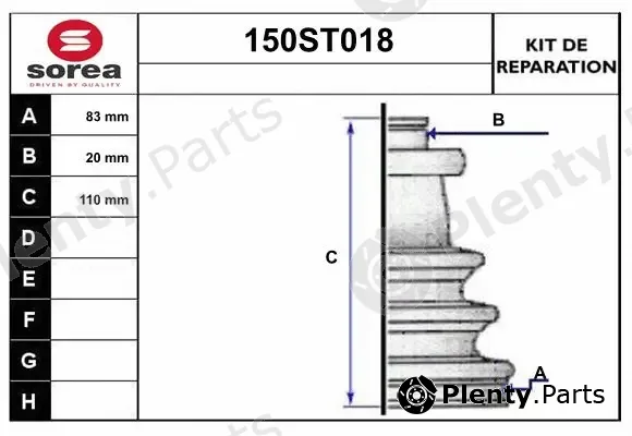 Startcar 150ST018 — Bellow Kit, drive shaft