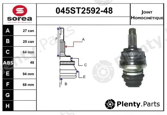 Startcar 045ST2592-48 — Joint Kit, drive shaft