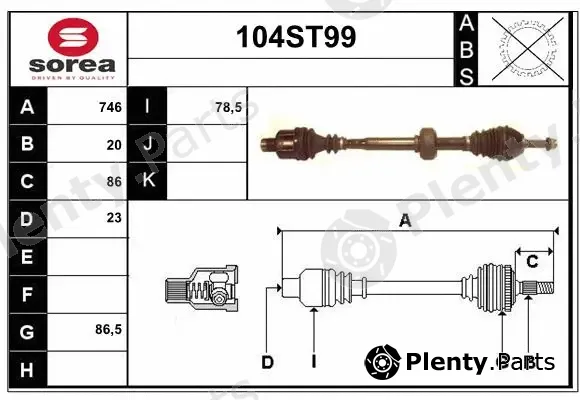 Startcar 104ST99 — Drive Shaft