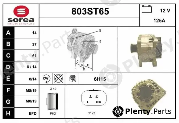 Startcar 803ST65 — Alternator