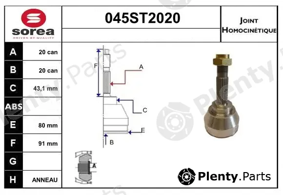 Startcar 045ST2020 — Joint Kit, drive shaft