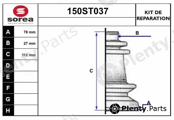 Startcar 150ST037 — Bellow Kit, drive shaft