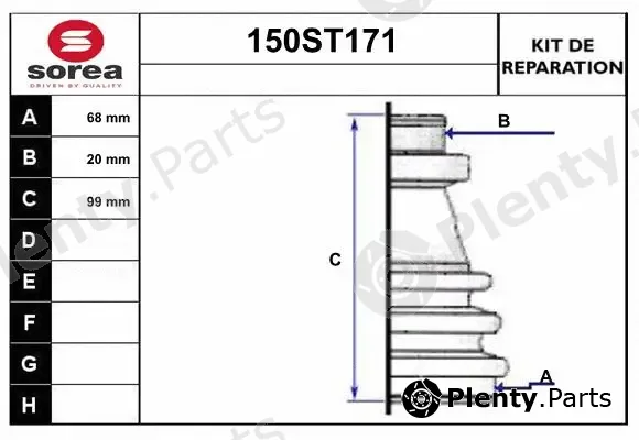 Startcar 150ST171 — Bellow Kit, drive shaft