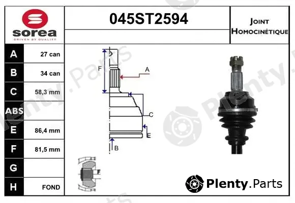 Startcar 045ST2594 — Joint Kit, drive shaft