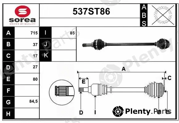 Startcar 537ST86 — Drive Shaft