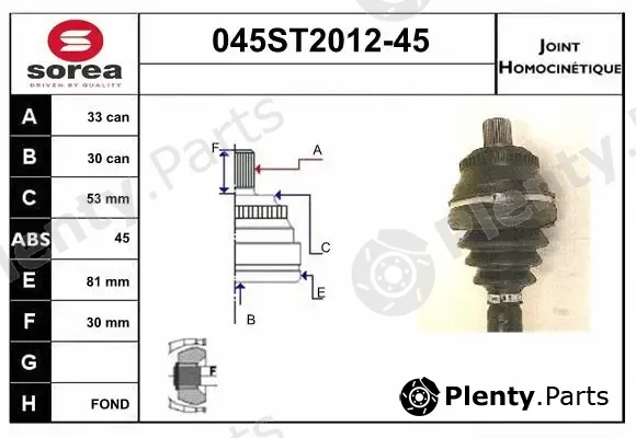 Startcar 045ST2012-45 — Joint Kit, drive shaft
