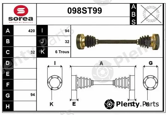 Startcar 098ST99 — Drive Shaft