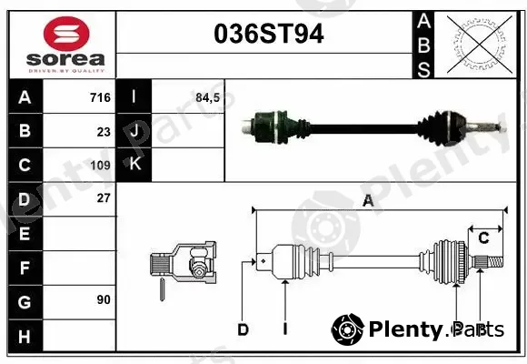 Startcar 036ST94 — Drive Shaft