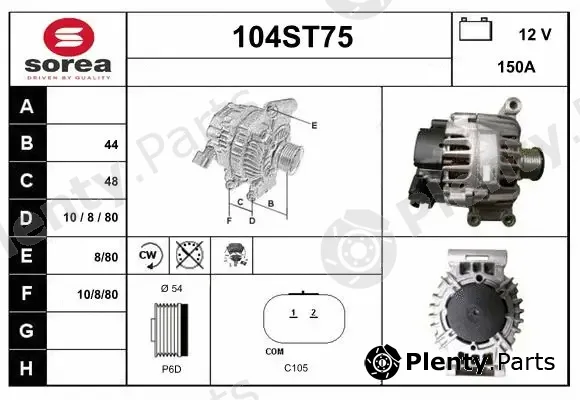 Startcar 104ST75 — Alternator