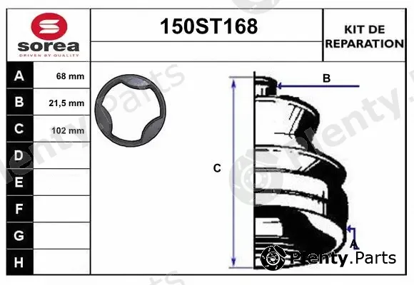 Startcar 150ST168 — Bellow Kit, drive shaft
