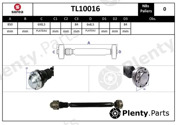 Startcar TL10016 — Propshaft, axle drive