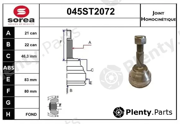 Startcar 045ST2072 — Joint Kit, drive shaft