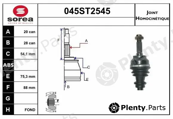 Startcar 045ST2545 — Joint Kit, drive shaft