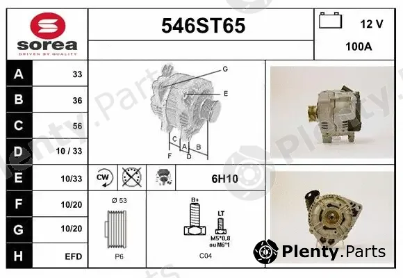 Startcar 546ST65 — Alternator