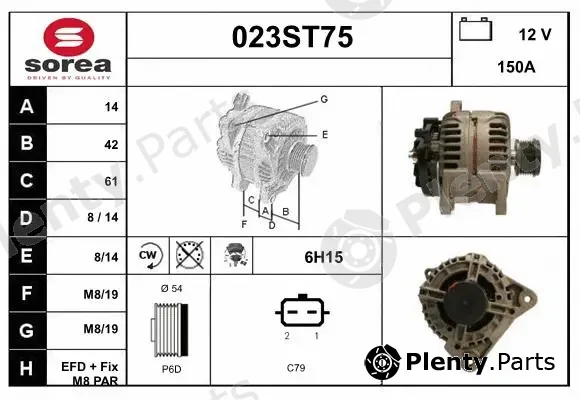 Startcar 023ST75 — Alternator