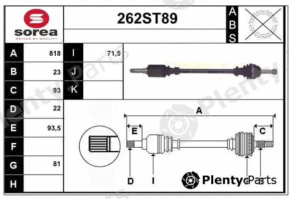 Startcar 262ST89 — Drive Shaft
