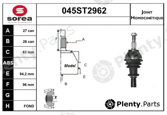 Startcar 045ST2962 — Joint Kit, drive shaft
