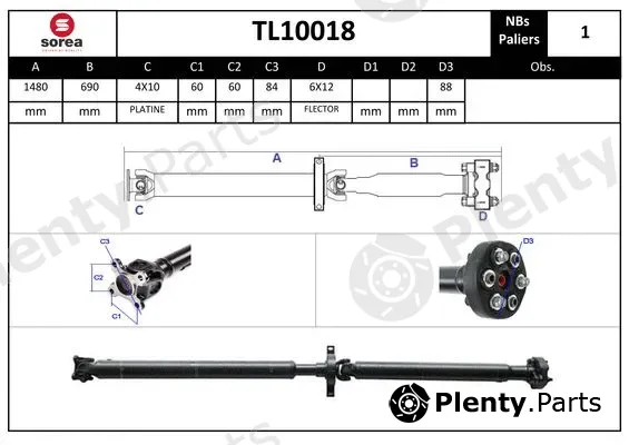 Startcar TL10018 — Propshaft, axle drive