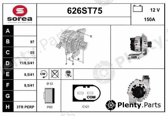 Startcar 626ST75 — Alternator