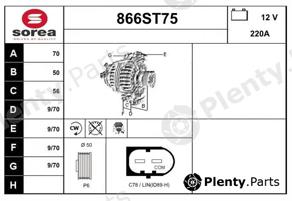Startcar 866ST75 — Alternator