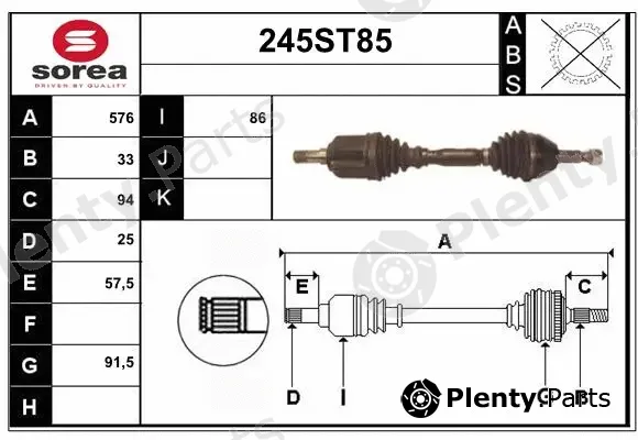 Startcar 245ST85 — Drive Shaft