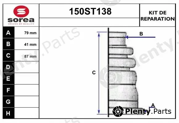 Startcar 150ST138 — Bellow Kit, drive shaft
