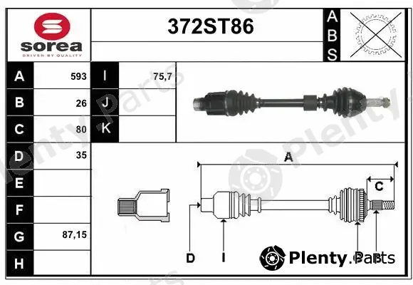 Startcar 372ST86 — Drive Shaft